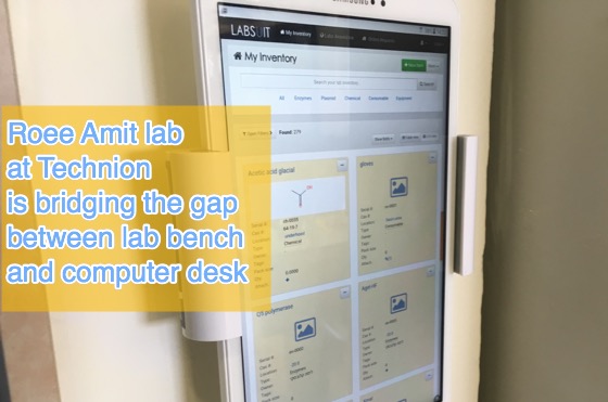 Lab members at Roee Amit lab at Technion found a clever way to bridge the gap between the lab bench and the computer desk.